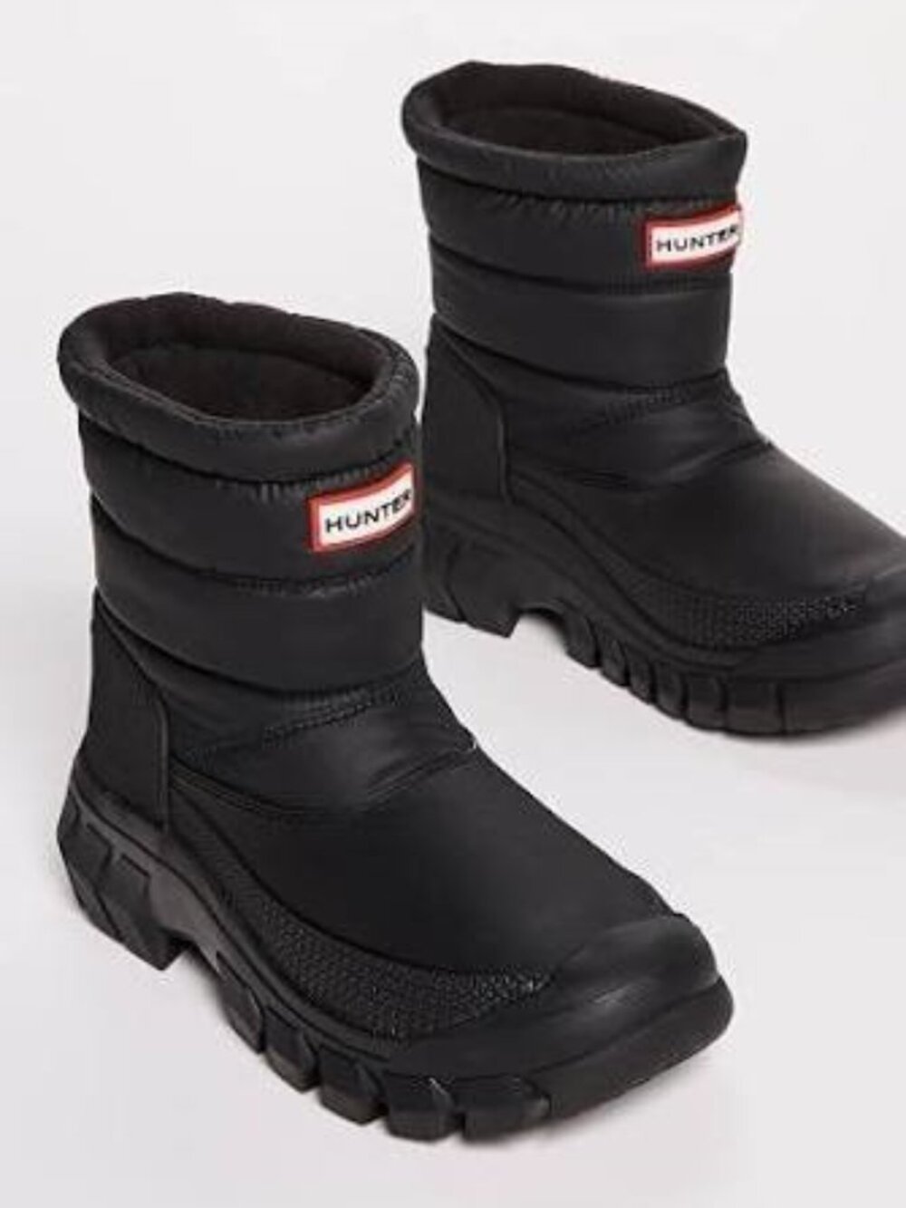 Hunter Intrepid Short Snow Boots Women's Size 7 US Black Insulated